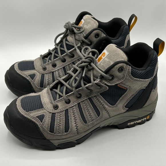 Carhartt CMH4175 Gray Waterproof Work Hiking Boots Slip Oil Resist Men 10.5 Wide - Picture 1 of 13